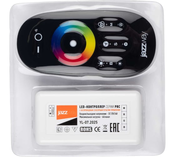 Контроллер Jazzway RGB PRC-4000RF BL (черный) тип пульта сенсорный 12/24В 216/432Вт 1019295