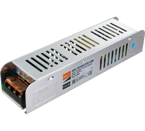 Блок питания для светодиодной ленты Jazzway 120Вт 10А 12В IP20 BSPS 5024366 1