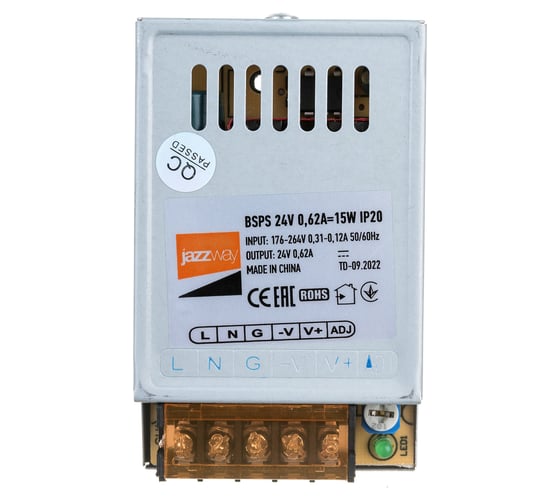 Блок питания для светодиодной ленты Jazzway PRO 15Вт 0.62А 24В IP20 BSPS 5018457