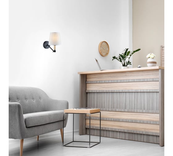 Бра Rivoli Buono, A1, светлое дерево с черным, Е141, 40W Б0044414