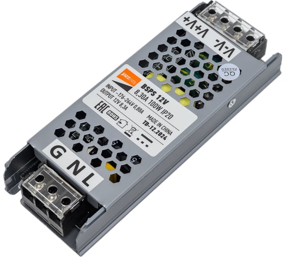 Блок питания для светодиодной ленты Jazzway 100Вт 8.3А 12В IP20 BSPS 5024342