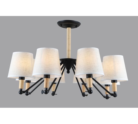 Люстра Rivoli Buono, P8, светлое дерево с черным, Е148, 40W Б0044417