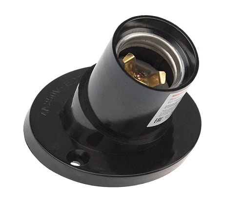 Карболитовый настенный патрон REXANT Е27 черный наклонный 11-8817