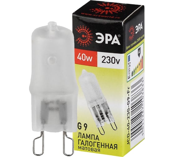 Галогенная лампа ЭРА G9-JCD-40-230V-FR, капсула, матовая, 40Вт, G9, нейтральный C0027368