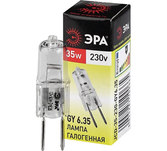 Галогенная лампа ЭРА GY6.35-JCD-35W-230V, капсула, 35Вт, нейтральный, GY6.35 C0027373