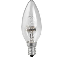Галогенная лампа ЭРА HAL-B35-28W-230V-E14-CL, свеча, 28Вт, E14, нейтральный C0038550