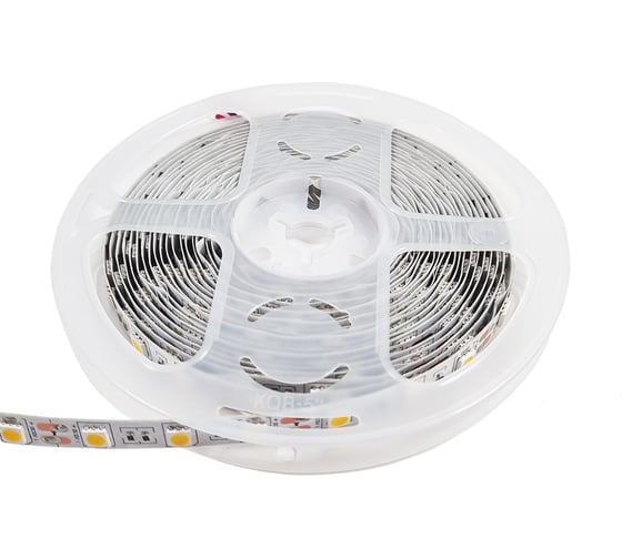 Светодиодная лента URM SMD 5050, 60 LED, 12 В, 14.4 Вт, 18-20 лм, IP22, теплый белый (3000 К), люкс С10360