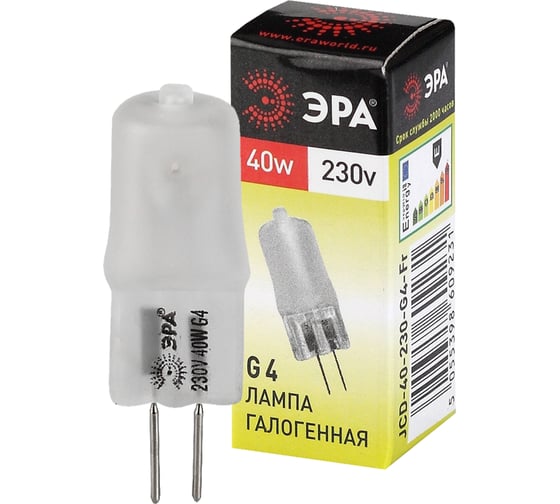 Галогенная лампа ЭРА G4 JCD 40W 230V FR капсула, 40Вт, нейтральный, G4 C0039282