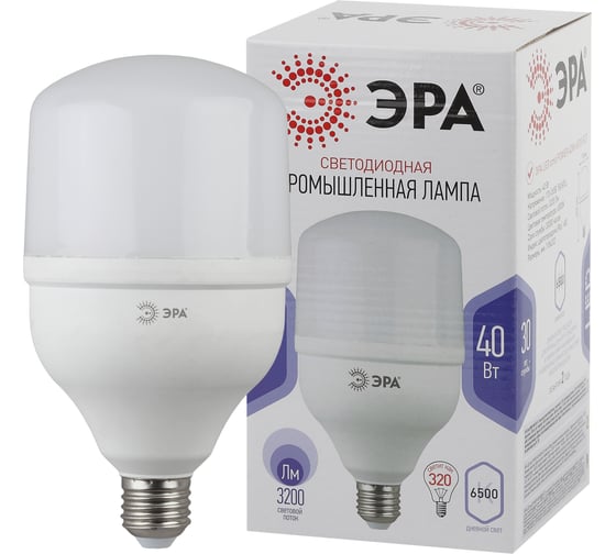 Светодиодная лампа ЭРА LED, POWER, T120, 40W, 6500, E27, 40Вт, E27, колокол, холодный белый Б0047644