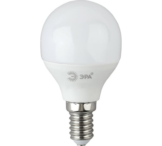Светодиодная лампа ЭРА LED P45 10W 865 E14 R диод, шар,10Вт, холодный, Б0045354