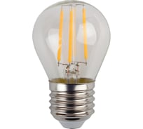 Филаментная лампа ЭРА FLED P455W840E27 шар, 5Вт, нейтральная, E27 Б0043439