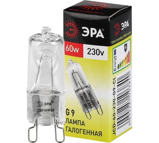 Галогенная лампа  ЭРА G9 JCD 60 230V CL капсула, 60Вт, нейтральный, G9 C0027370
