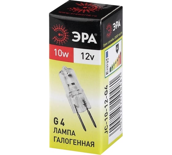 Галогенная лампа ЭРА G4JC10W12V капсула, 10 Вт, нейтральный, G4 C0027367