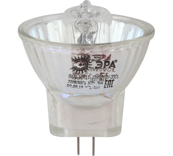 Галогенная лампа ЭРА GU4-MR11-35W-220V-30 CL софитная, 35 Вт, нейтральный, GU4 Б0044094