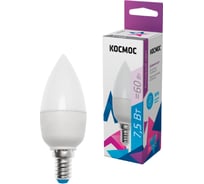 Светодиодная лампа КОСМОС LED 7.5W Свеча 220V E14 6500K LkecLED7.5wCNE1465