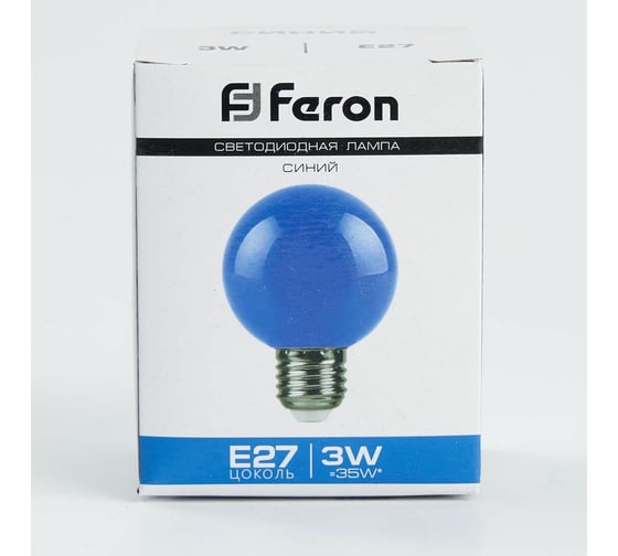 Светодиодная лампа FERON LB-371 230V, E27, синий 25906