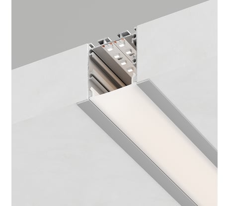 Встраиваемый профиль с крепежами FERON CAB255 Линии света, алюминиевый, серебро 10363