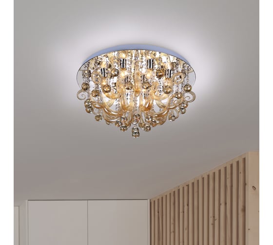 Люстра Rivoli 6010160 Caramello PL60 CR 5хE14 40w19W 9000K Б0038164