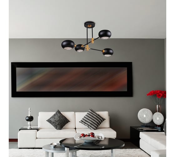 Люстра Rivoli 3037304 Evlia P4 черный Е14х4 40W Б0044492