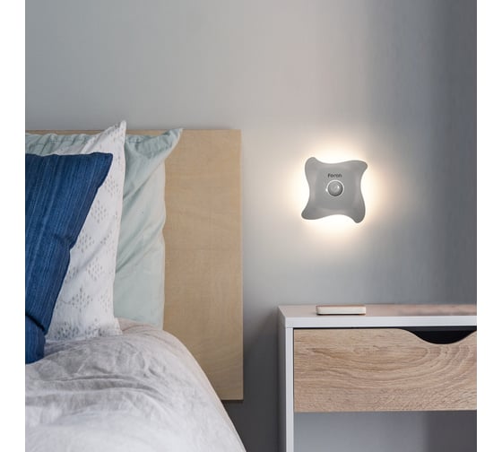 Ночник на магните FERON, FN2020, 8LED, 3хААА battery, 93х93х38мм 41192