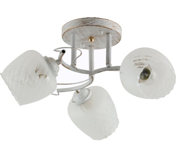 Люстра Rivoli 9008303 Pelle Р3 белый/золото 3хE27 40W Б0044458