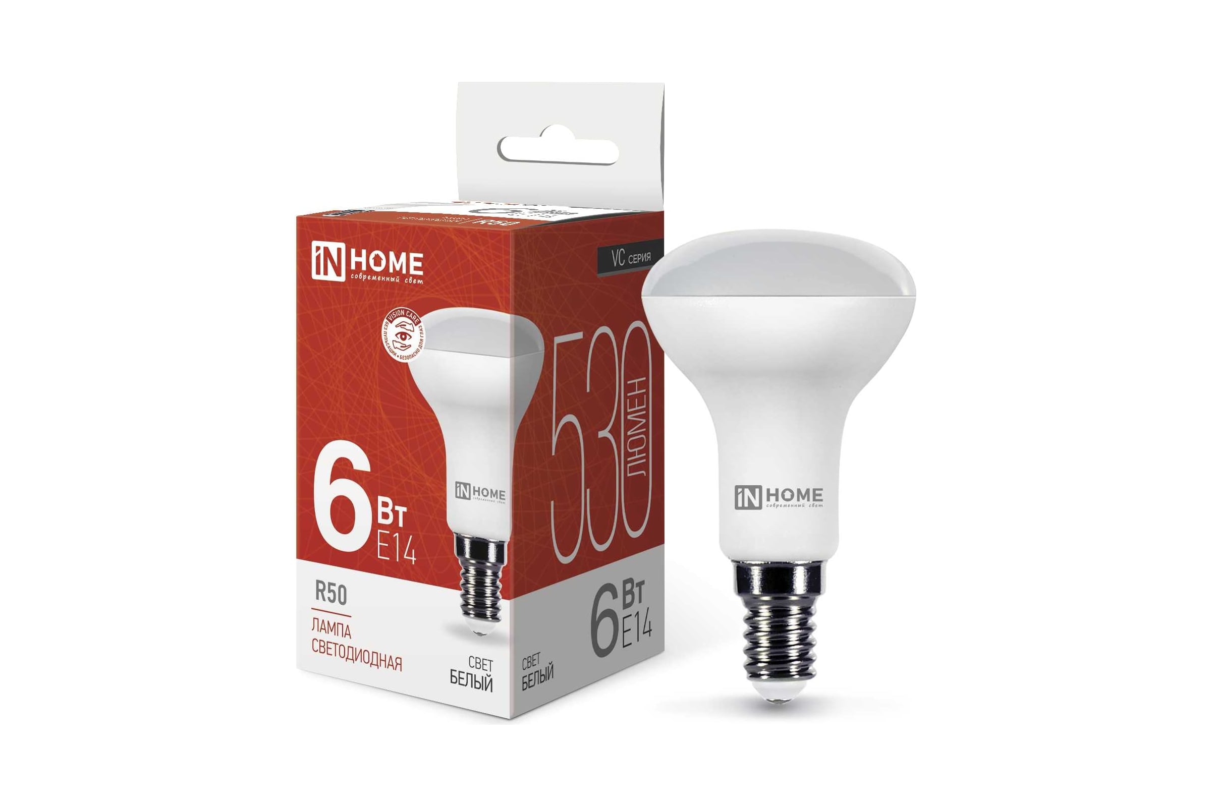 СветодиоднаялампаINHOMELED-R50-VC6Вт230ВЕ144000К480Лм4690612024264