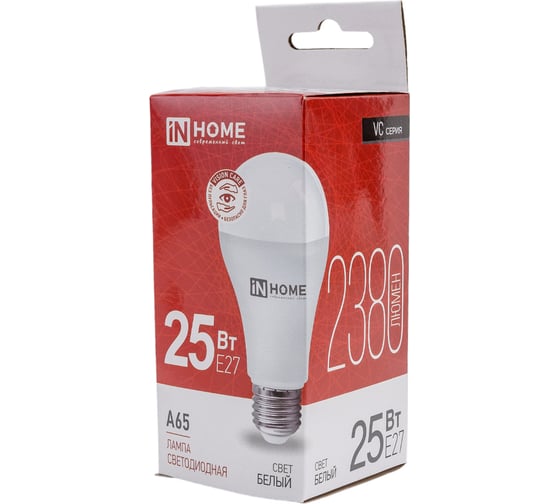 Светодиодная лампа IN HOME LED-A65-VC 25Вт 230В Е27 4000К 2380Лм 4690612024080