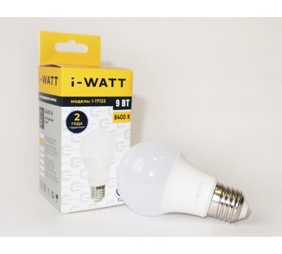 Светодиодная лампа I-WATT 9Вт 6400К 165-265V A60 E27 i-17122 1