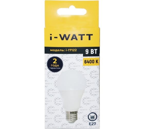 Светодиодная лампа I-WATT 9Вт 6400К 165-265V A60 E27 i-17122