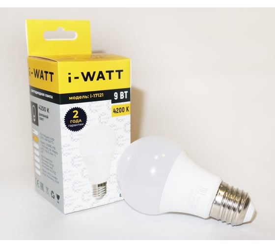 Светодиодная лампа I-WATT 9Вт 4200К 165-265V A60 E27 i-17121 1