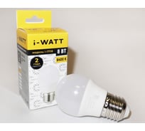 Светодиодная лампа I-WATT 8Вт 6400К 165-265V G45 E27 шар i-17118