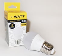 Светодиодная лампа I-WATT 8Вт 4200К 165-265V G45 E27 шар i-17117