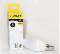 Светодиодная лампа I-WATT 8Вт 6400К 165-265V C37 E14 свеча i-17112