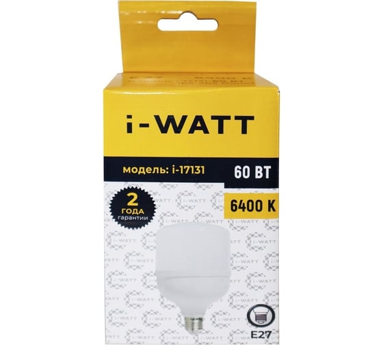 Светодиодная лампа I-WATT 60Вт 6400К 165-265V T120 E27 i-17131