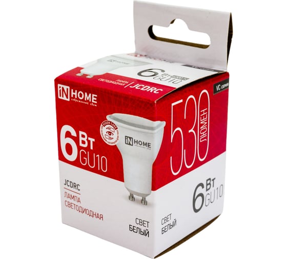Светодиодная лампа IN HOME LED-JCDRC-VC 6Вт 230В GU10 4000К 530Лм 4690612023403