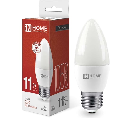 Светодиодная лампа IN HOME LED-СВЕЧА-VC 11Вт 230В Е27 4000К 1050Лм 4690612020495