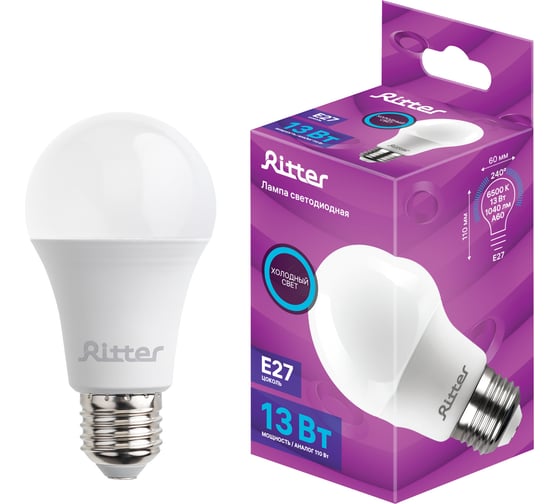 Светодиодная лампа REV A60 Е27 13W, 6500K, дневной свет 32529 1