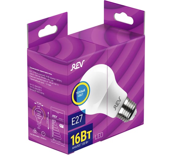 Светодиодная лампа REV A60 Е27 16W, 2700K 32402 7