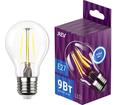 Светодиодная филаментная  лампа REV A60 E27 9W, 4000K 32476 8