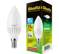 Светодиодная лампа Sholtz свеча 11Вт E14 4200К 220В, керамика LOC4106