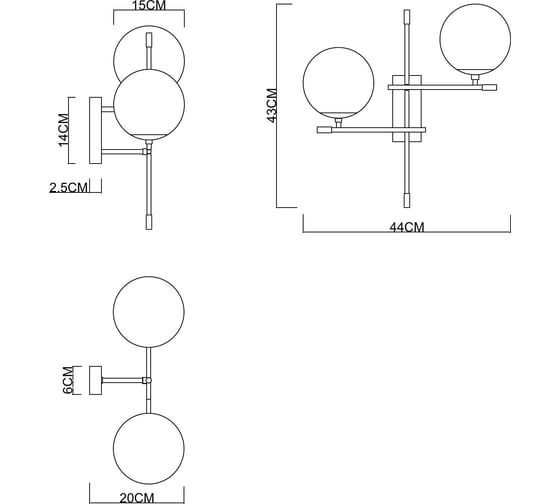 Бра ARTE LAMP ARKAB A2225AP-2BK
