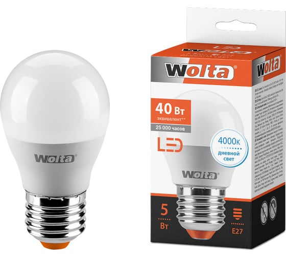 Лампа WOLTA LED 25S45GL5E27