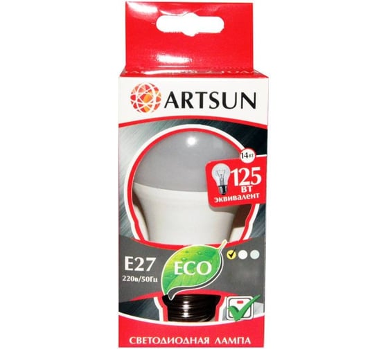 Лампа светодиодная ARTSUN LED A60 14W E27 6500K