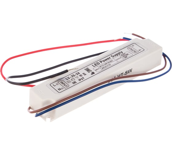 Блок питания SWG для ленты IP 67 пластик 20 W, 24V, LV-20-24 00000001091