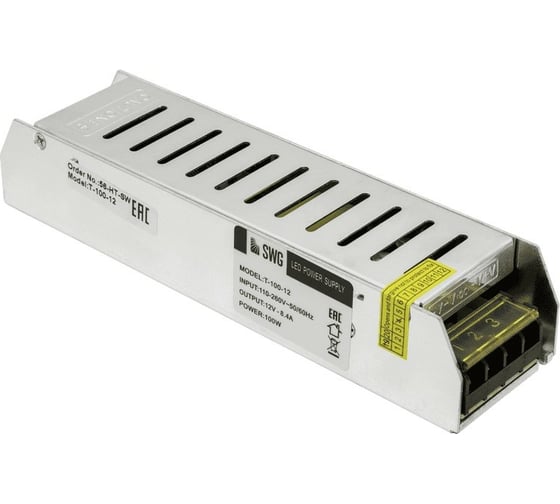 Компактный узкий блок питания SWG 100W, 12V, T-100-12 00000000273