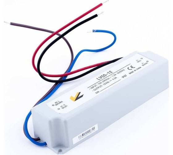 Блок питания SWG для ленты, IP 67, пластик 50 W, 12V, LV-50-12 00000000101
