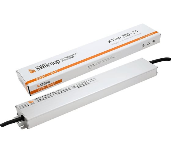 Ультратонкий блок питания SWG в металлическом корпусе, IP67, 200W, 24V, XTW-200-24 00-00003074