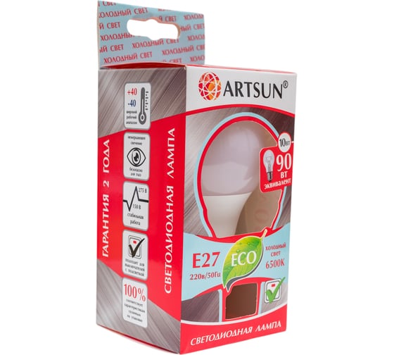 Лампа светодиодная ARTSUN LED A60 10W E27 6500K
