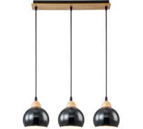 Подвесной светильник ESCADA 10178/3S E27*40W Black/Wood 10178/3S Black