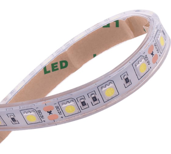 Светодиодная лента SWG 14,4 Вт/м, SMD5050, 60шт/1м, закрытая, IP68, холодный белый, 12В 00-00001846